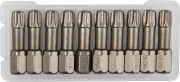 Биты "X-DRIVE" торсионные кованые, обточенные, KRAFTOOL 26125-30-25-10, Cr-Mo сталь, тип хвостовика C 1/4", Т30, 25мм, 10шт,  ( 26125-30-25-10 )