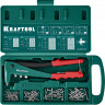 Заклепочник с литым корпусом, KRAFTOOL "X-3" 31170-H6, 2.4-4.8 мм -  алюминий и сталь; d=2.4-4.0 - нерж сталь, в кейсе, с набором заклепок ( 31170-H6_z01 )