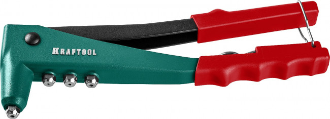 Заклепочник с литым корпусом, KRAFTOOL "X-3" 31170-H6, 2.4-4.8 мм -  алюминий и сталь; d=2.4-4.0 - нерж сталь, в кейсе, с набором заклепок ( 31170-H6_z01 )