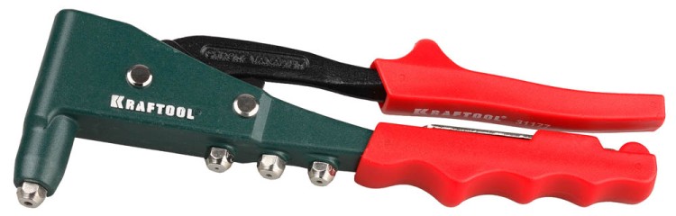 Заклепочник с функц. удержание заклёпки, KRAFTOOL "FX-9" 31177, d=2,4-4,8 мм из нерж стали Al, стали, литой корпус, кован рукоятка,  ( 31177 )