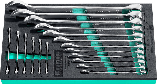 Набор комбинированных гаечных ключей 18 шт, 6 - 32 мм, KRAFTOOL, ( 27079-H18E )