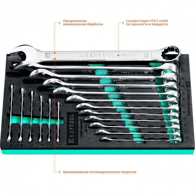 Набор комбинированных гаечных ключей 18 шт, 6 - 32 мм, KRAFTOOL, ( 27079-H18E )