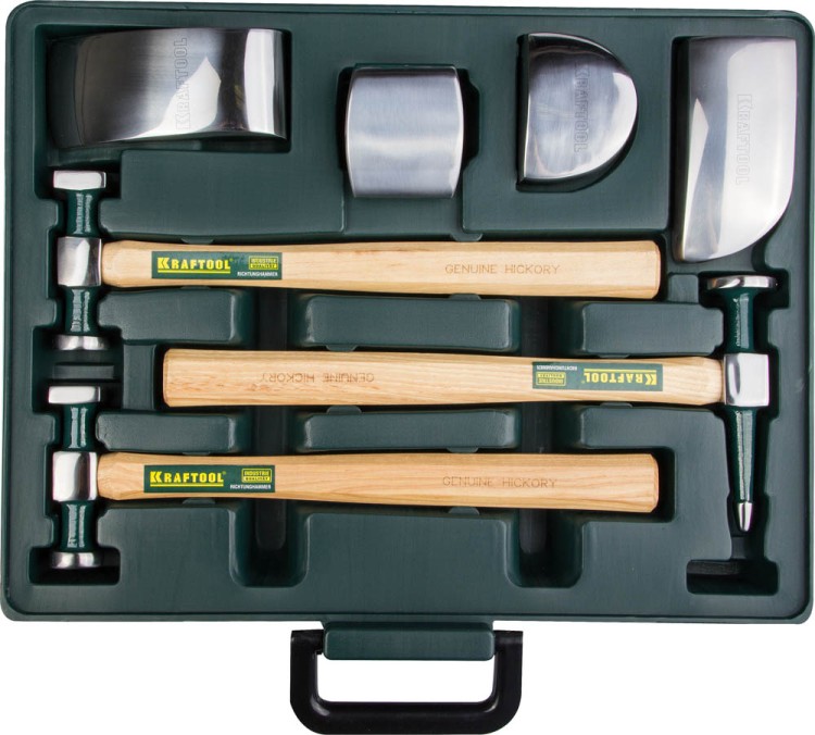Набор KRAFTOOL "INDUSTRIE" рихтовочный 7 предметов: 3 молотка, 4 правки,  ( 20370-H7 )