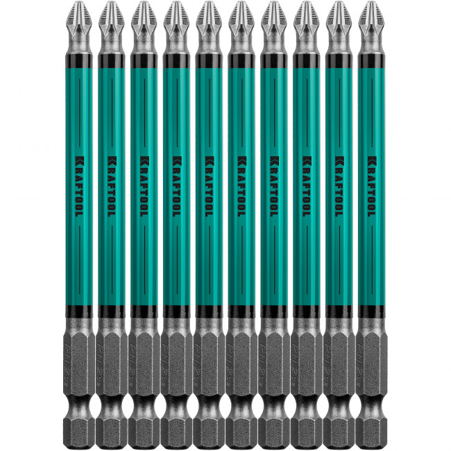 Optimum Line Биты, PH2, 100 мм, тип хвостовика E 1/4", 10 шт в блистере, KRAFTOOL,  ( 26122-2-100-10 )