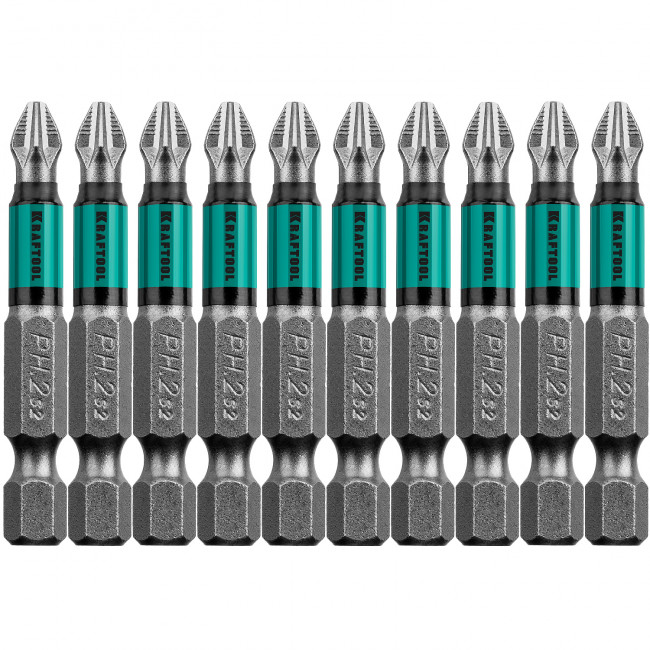 Optimum Line Биты, PH2, 50 мм, тип хвостовика E 1/4", 10 шт в блистере, KRAFTOOL,  ( 26122-2-50-10 ) Optimum Line Биты, PH2, 50 мм, тип хвостовика E 1/4", 10 шт в блистере, KRAFTOOL,  ( 26122-2-50-10 )