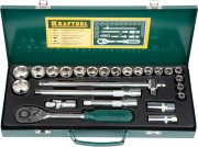 Набор торцовых головок KRAFTOOL "INDUSTRIE QUALITAT" (1/2") универсальный, Cr-V, металлический кейс, 25 предметов, ( 27892-H25_z01 ) Набор торцовых головок KRAFTOOL "INDUSTRIE QUALITAT" (1/2") универсальный, Cr-V, металлический кейс, 25 предметов, ( 27892-H25_z01 )