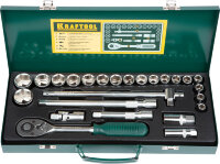 Набор торцовых головок KRAFTOOL "INDUSTRIE QUALITAT" (1/2") универсальный, Cr-V, металлический кейс, 25 предметов,  ( 27892-H25_z01 )