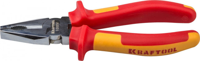 Плоскогубцы "ELECTRO-KRAFT", Cr-Mo сталь, двухкомпонентная маслобензостойкая рукоятка, хромированное покрытие, 180мм, KRAFTOOL 2202-1-18,  ( 2202-1-18_z01 )